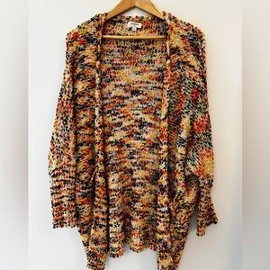 Oversized textured knit cardigan